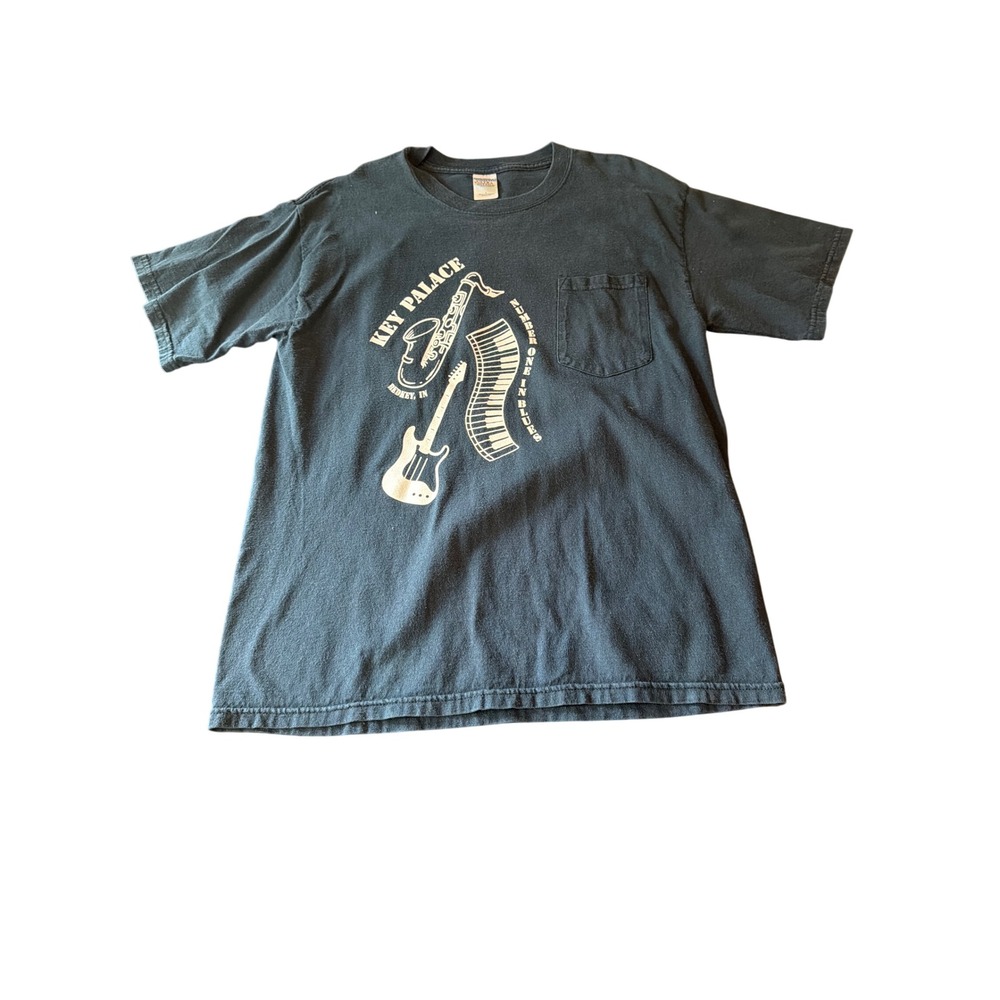 Gildan T-Shirt Black Key Palace Theatre Redkey Indiana Rhythm & Blues Pocket Tee